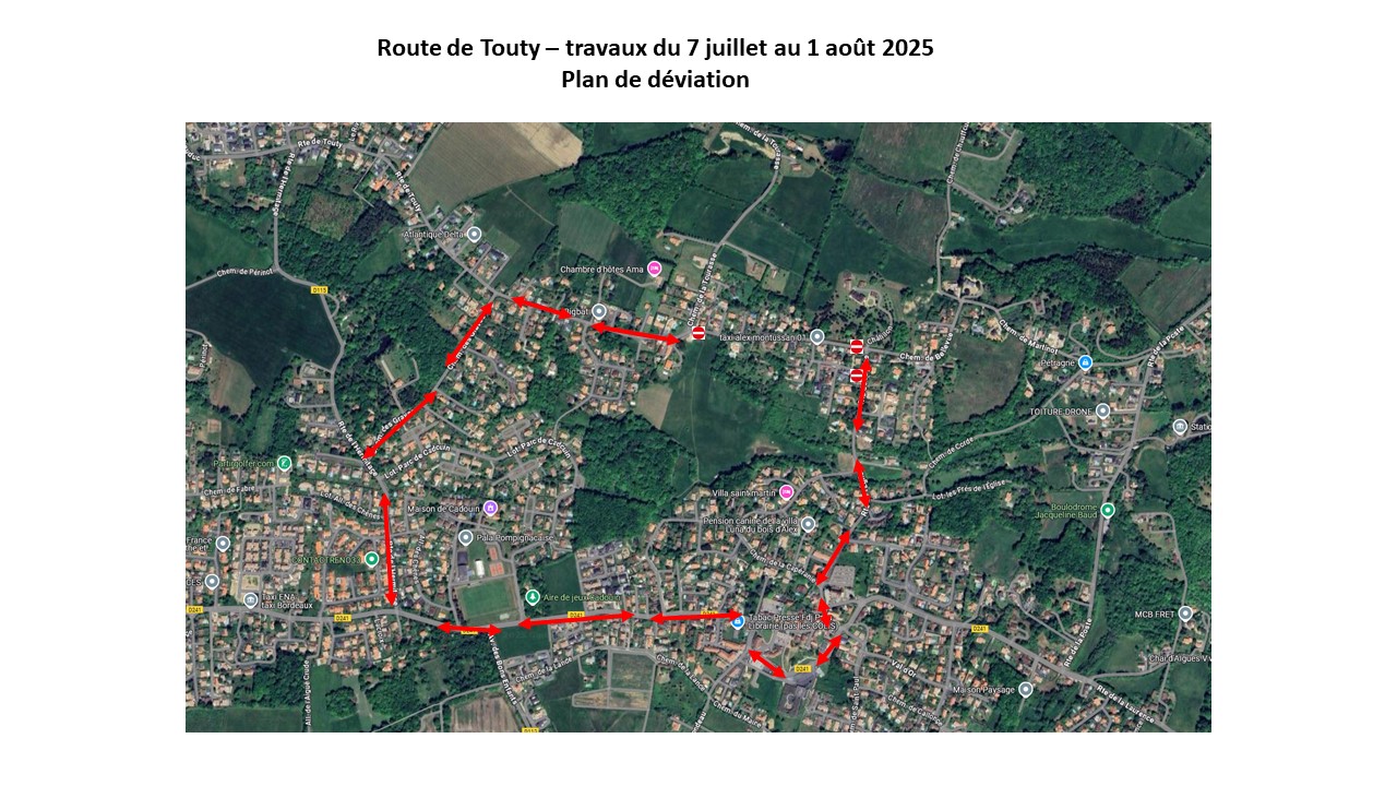 plan de déviation route de Touty